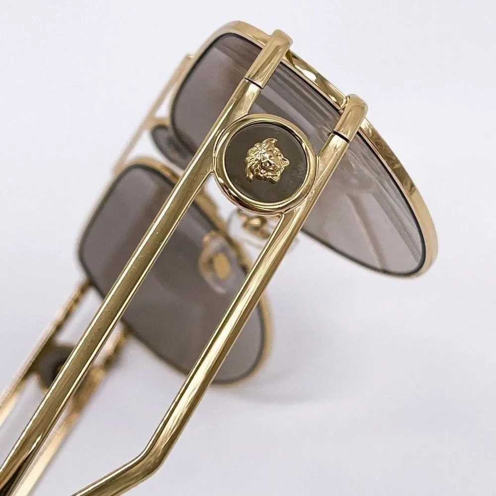 New Versace Gold Aviator Unisex Sunglasses